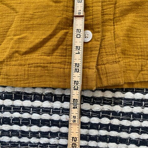 🌿Madewell Womens Button Brown Mustard Cotton Two Piece Shorts Outfit S - Picture 8 of 12